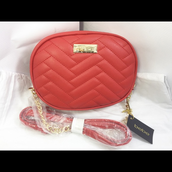 Bebe Sophia Quilted Canteen XBODY. Red/Gold. NWT. - Picture 2 of 7